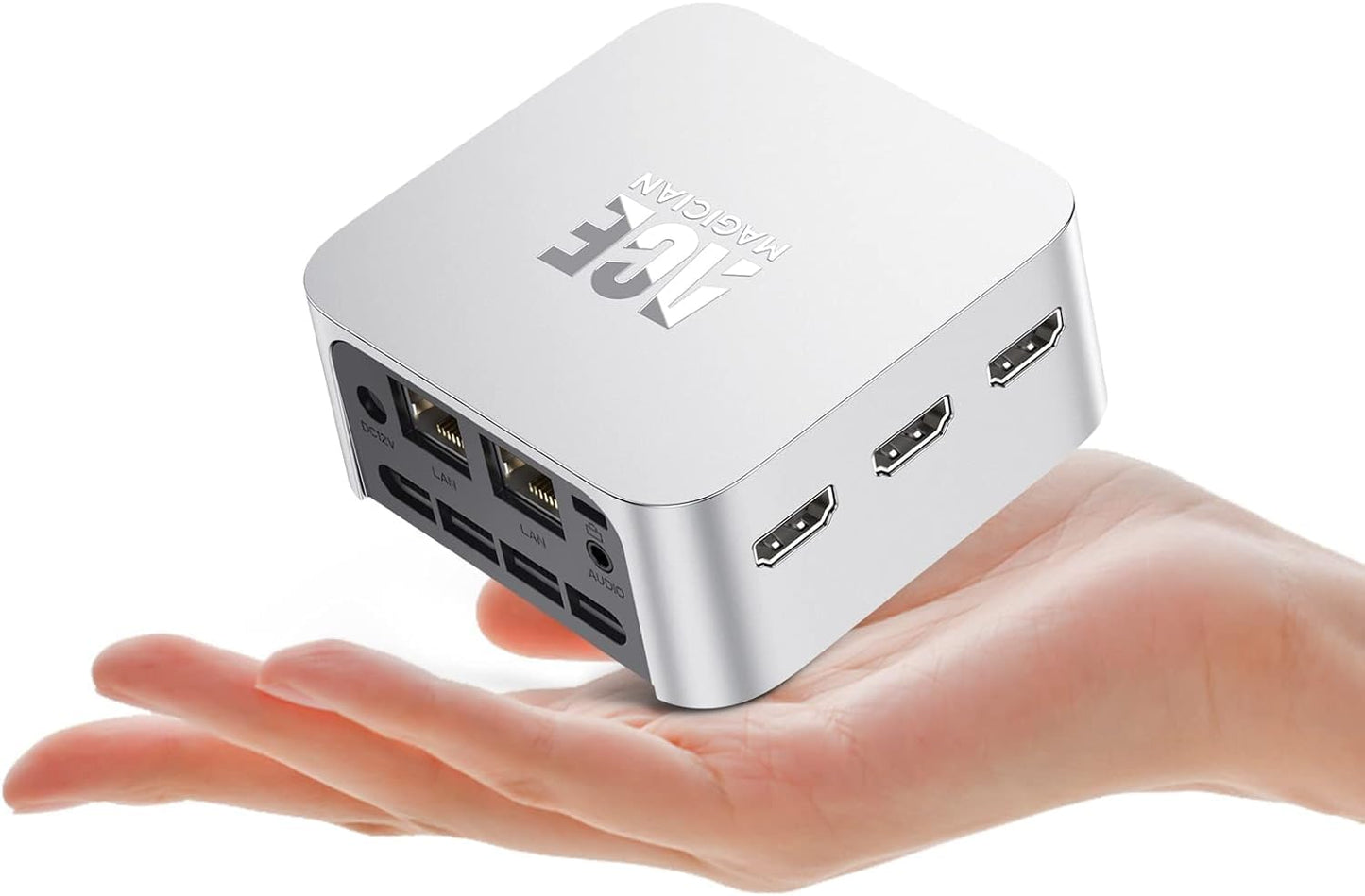 ACEMAGICIAN Mini PC, Intel Alder Lake-N95 8GB RAM 256GB M.2 SSD Mini Ordenadores de Sobremesa, Dual Ethernet/HDMI*3 Pantalla Triple/WiFi 5/ BT4.2 para Oficina, Cine en Casa