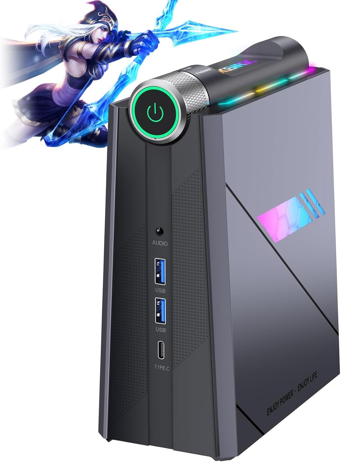 ACEMAGIC RGB Mini PC Intel Core i9 11900H (hasta 4,9 GHz) 16 GB DDR4 512 GB SSD, 24 MB de cach¨¦, WiFi 6/Bluetooth 5.2 / Micro Ordenador de sobremesa para Gaming/Business ?Multi Modos