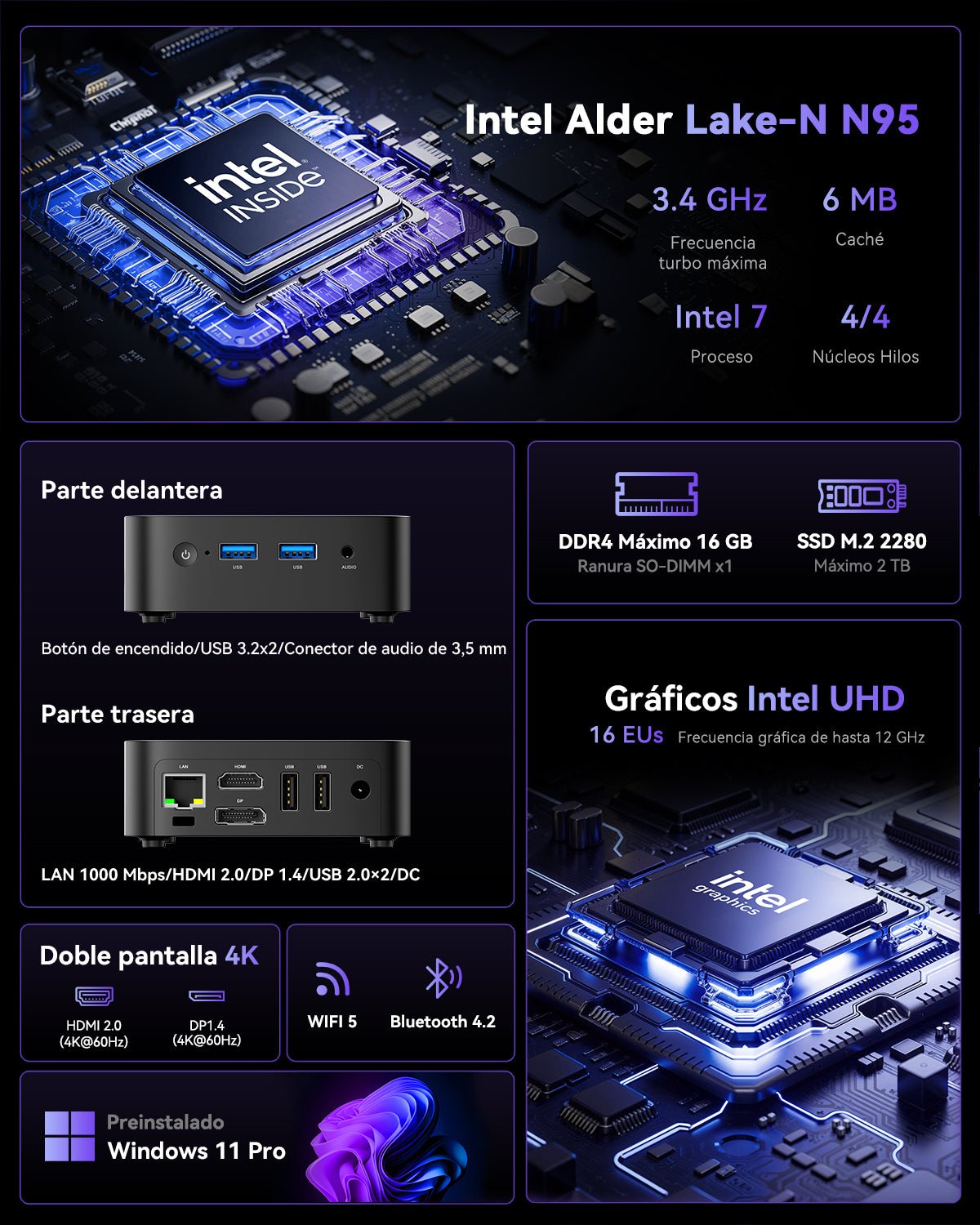 ACEMAGIC ‎V1 Intel Alder Lake N95/Twin Lake N150 Mini PC