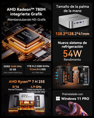 ACEMAGIC W1 AMD Ryzen 7 8745HS/H 255 Mini PC