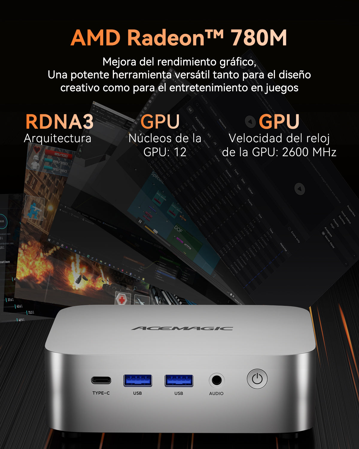 ACEMAGIC W1 AMD Ryzen 7 8745HS/H 255 Mini PC