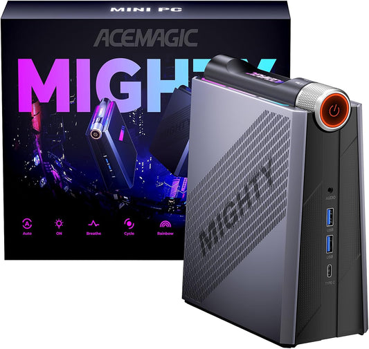 ACEMAGIC Mini PC Gaming Intel Core i9-12900H (hasta 5,0 GHz), 32 GB DDR4 512 GB SSD, 24 MB de cach¨¦, WiFi6/BT5.2/Multi-Mode/Dual Fans/RGB Mini Ordenador de sobremesa para Juegos Business