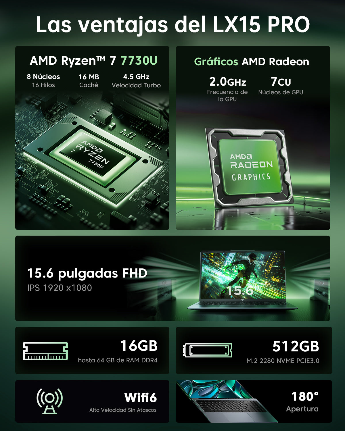 ACEMAGIC ‎LX15 PRO AMD Ryzen 7 7730U/5700U 15.6